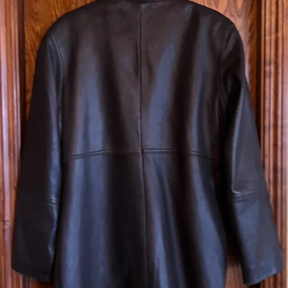 Womens Genuine Black Leather Jacket/Coat - Picture 2 of 4